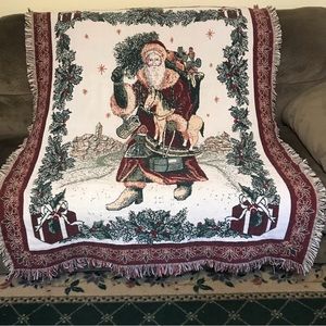 House of Lloyd Christmas Around the World tapestry throw,Old World Santa design